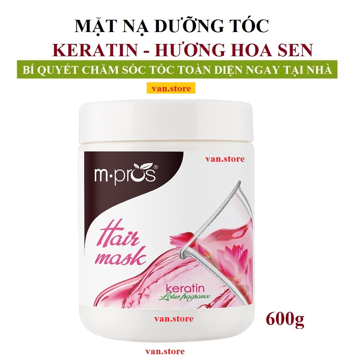 Hấp dầu dưỡng tóc hoa sen keratin lotus fragrance m.pros 600ml
