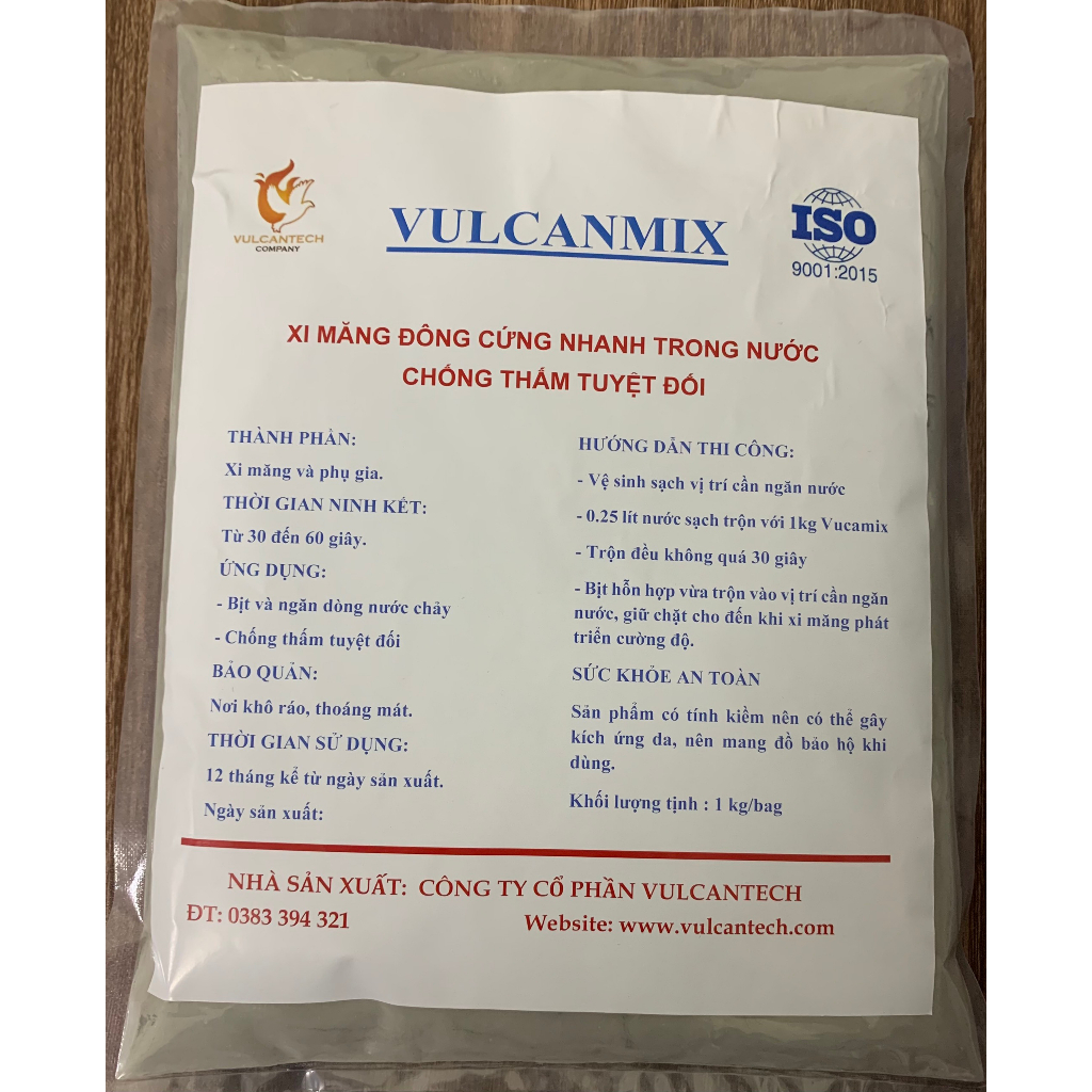 Xi măng đông cứng nhanh, chống thấm tuyệt đối