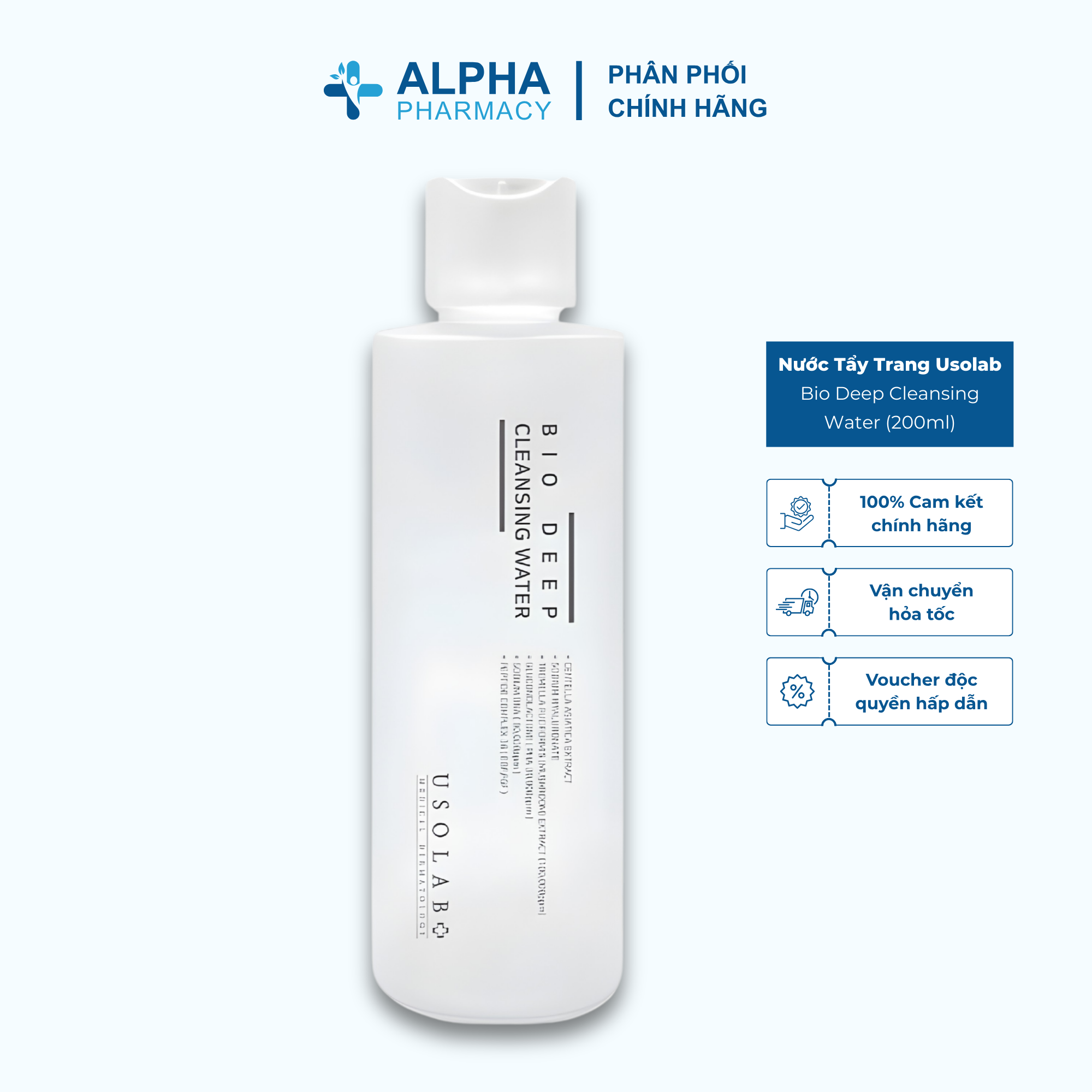 Usolab Bio Deep Cleansing Water for All Skin Types – 200ml