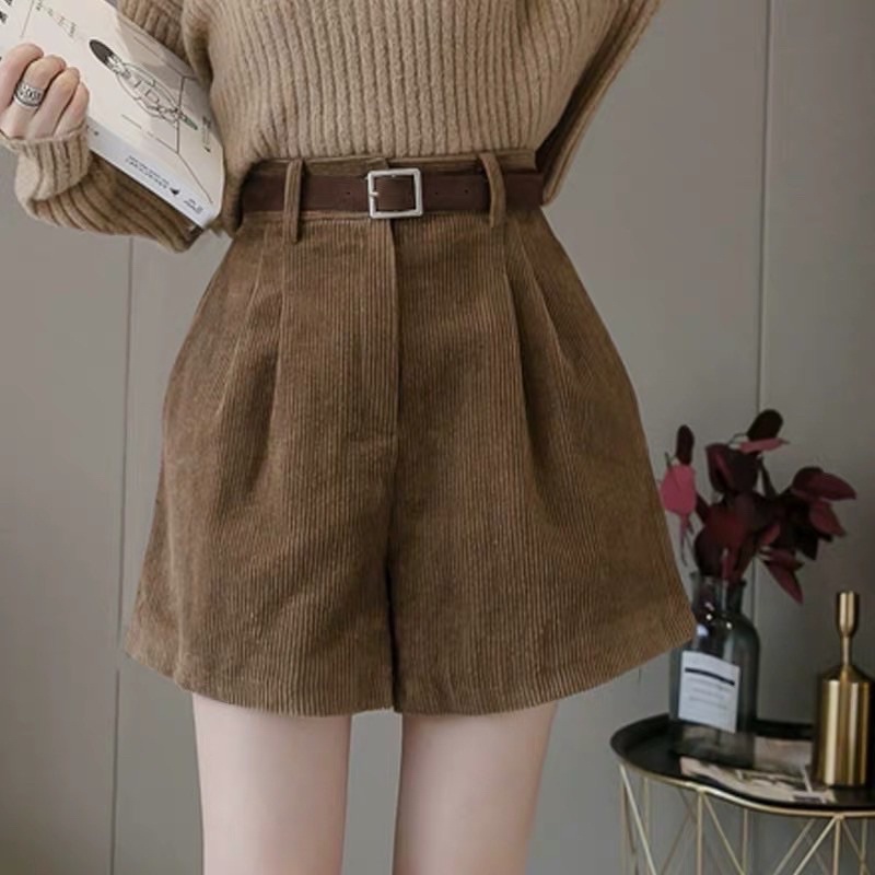 Quần Short Nữ Nhung Tăm không Kèm Thắt Lưng Siêu Hot