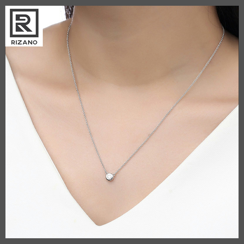 Rizano - dây chuyền titan mạ vàng trắng cao cấp mặt đá tinh tế dây chuyền nữ đẹp như dây chuyền vàng nam nữ vòng cổ màu vàng