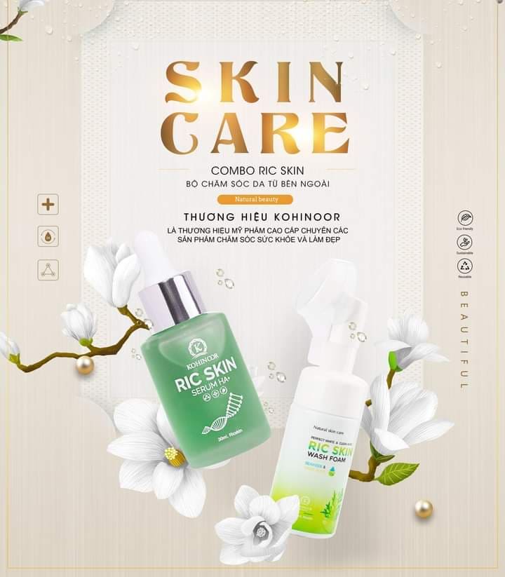 Ric skin combo chăm sóc da từ tảo biển