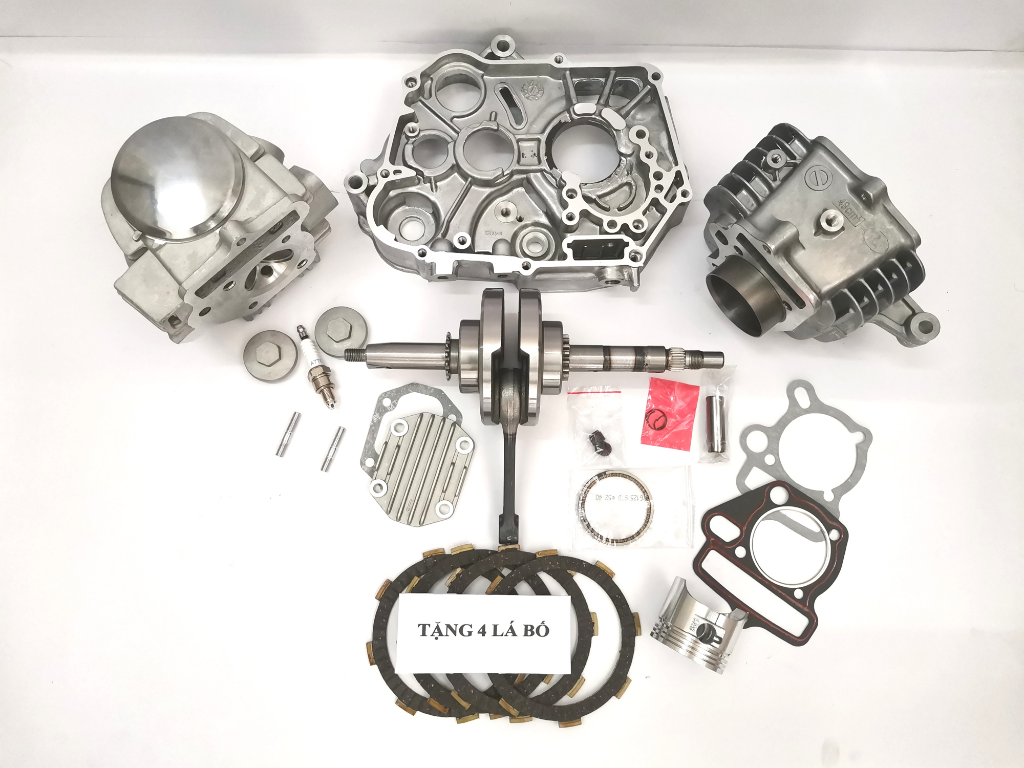 Combo 4 món đầu bò+lốc giữa+ lòng hơi wave 110cc đóng số 49cm+tay dên,dành cho các dòng xe 50cc lên có tặng kèm 4 lá bố