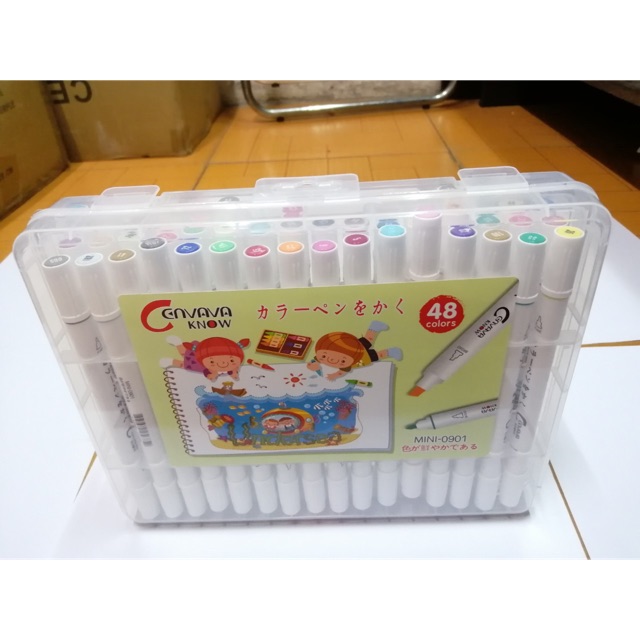 Bút màu marker 48 màu tặng bóp viết trung