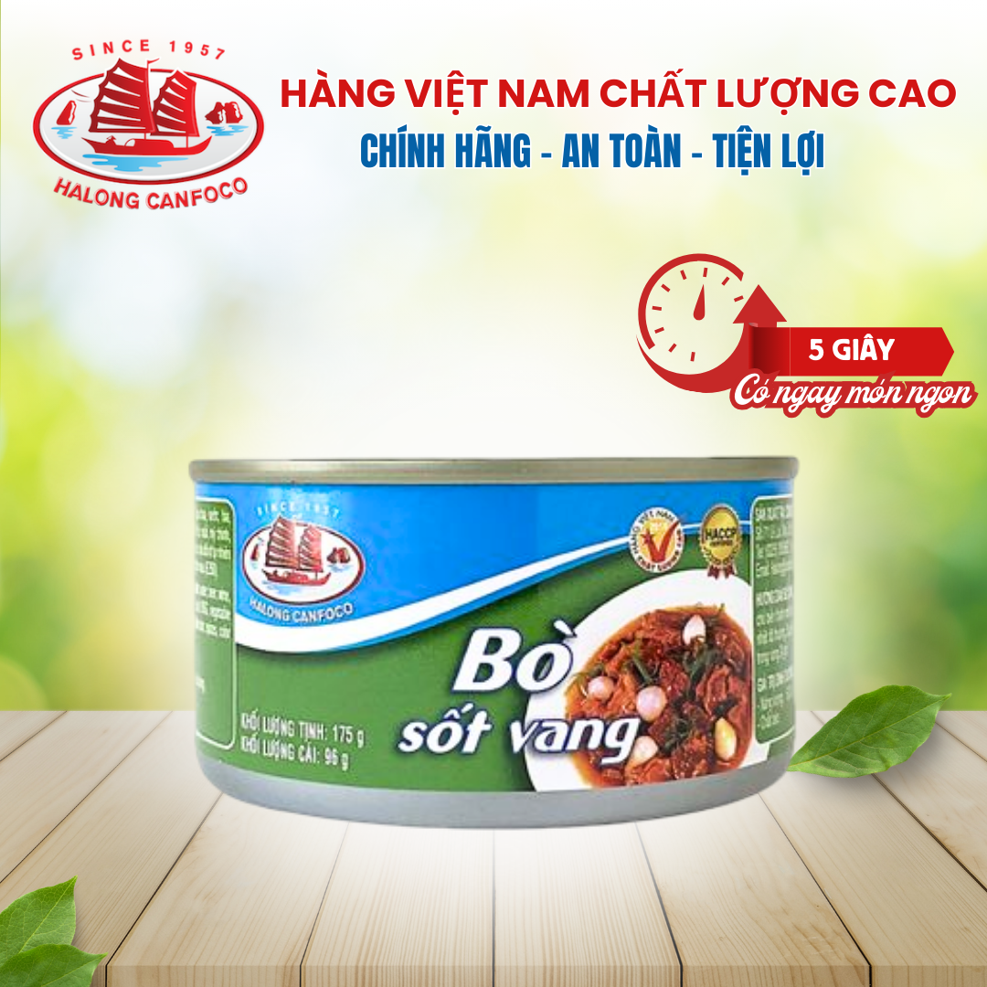 Thịt bò sốt vang 175g - Đồ Hộp Hạ Long