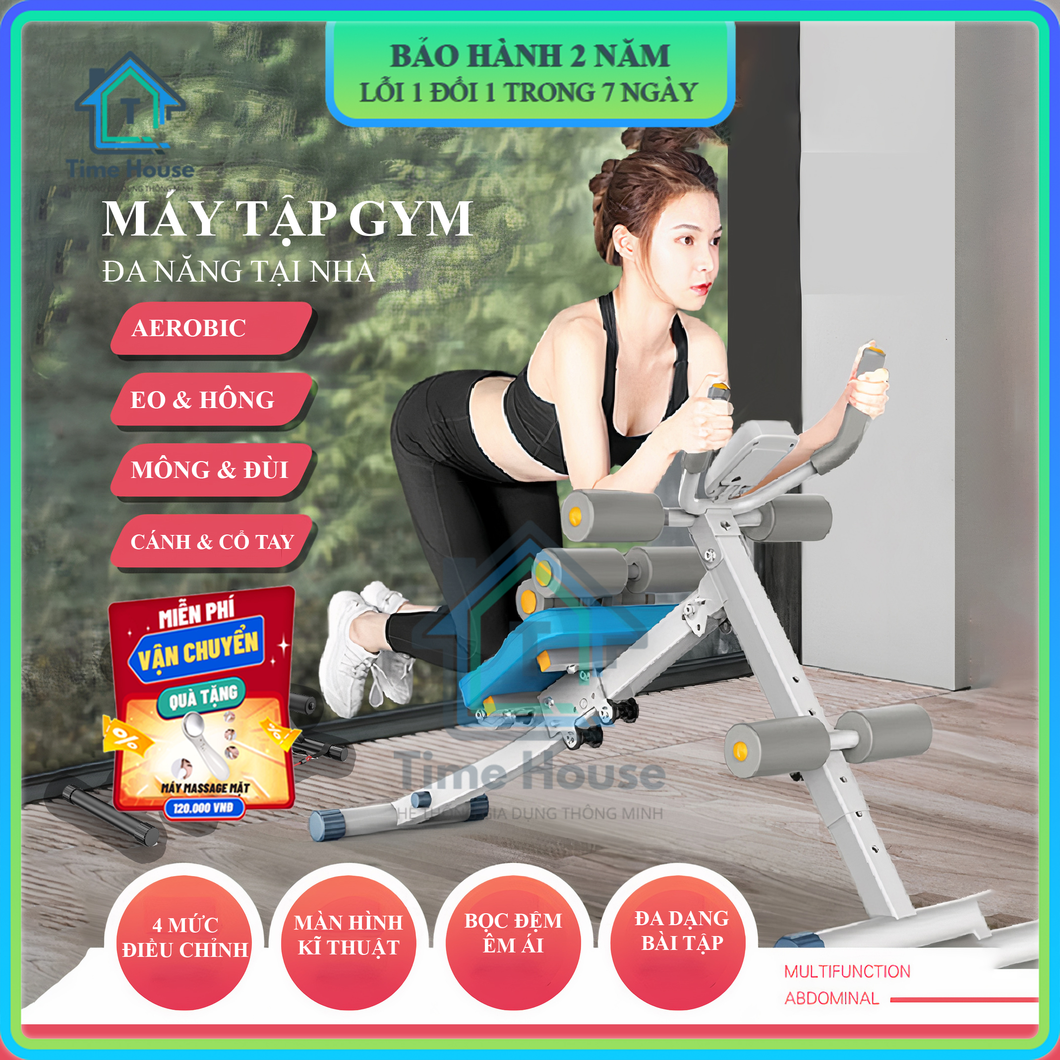 Máy tập bụng ghế tập bụng máy tập eo ghế tập Gym ghế tập thể hình tại nhà gấp gọn ghế tập cơ bụng đa năng 6 trong 1 khung thép chịu lực an toàn Bảo hành 2 năm lỗi đổi mới trong 7 ngày