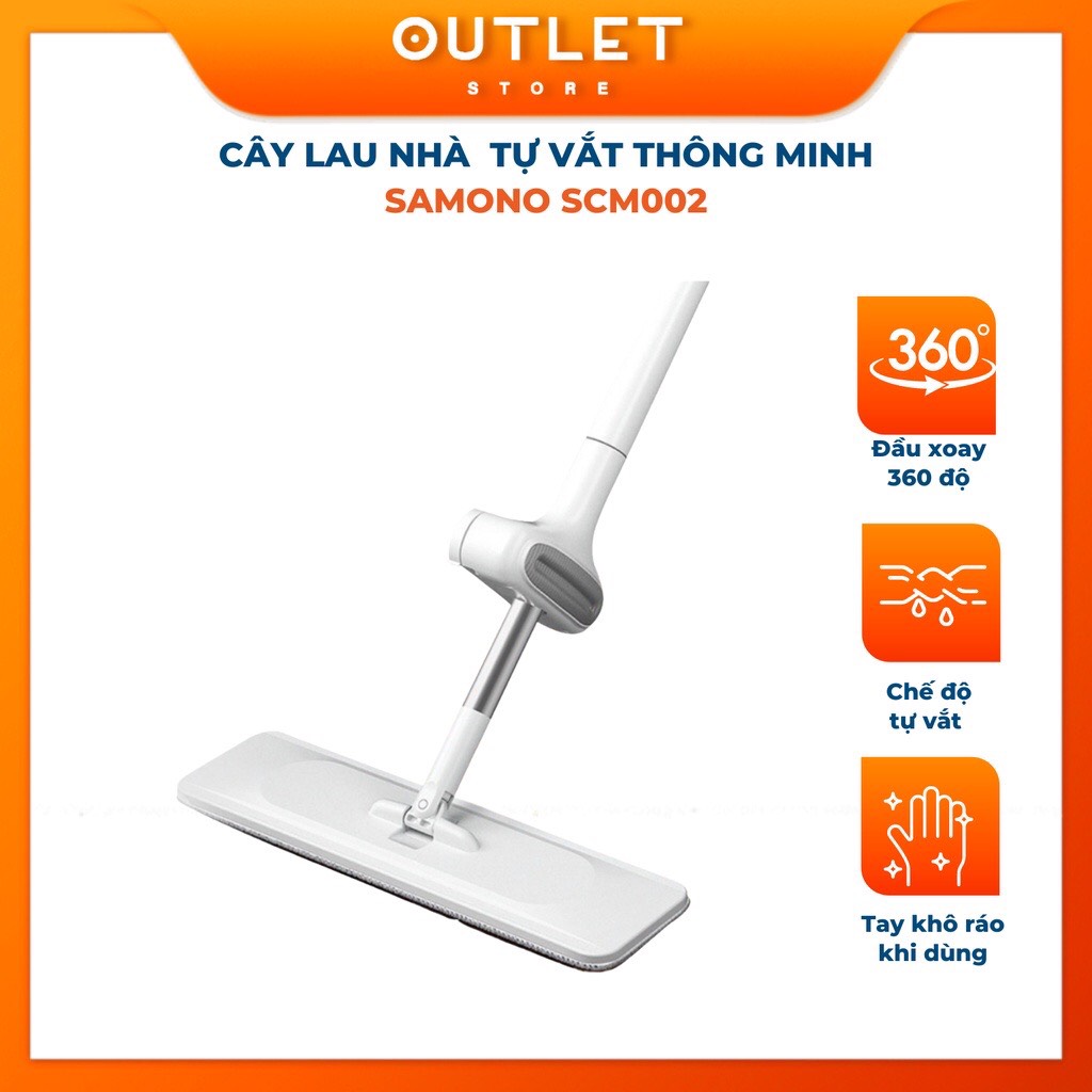 [BÁN CHẠY] Cây lau nhà 360 mâm inox phi lớn GIA PHÚ siêu bền ( Kèm theo 2 bông COTTON)