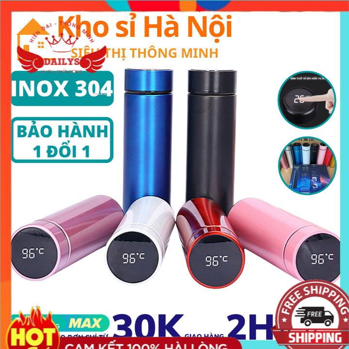[Hàng Tốt]Bình Giữ Nhiệt Inox 304 Tích Hợp Màn Hình LED Đo Nhiệt Độ dung tích 500ml, Cốc giữ nhiệt, Ấm Giữ Nhiệt, Bình GIữ Nhiệt MixiGaming, Kiên Review, Ly giữ nhiệt, cốc giữ nhiệt Dailys