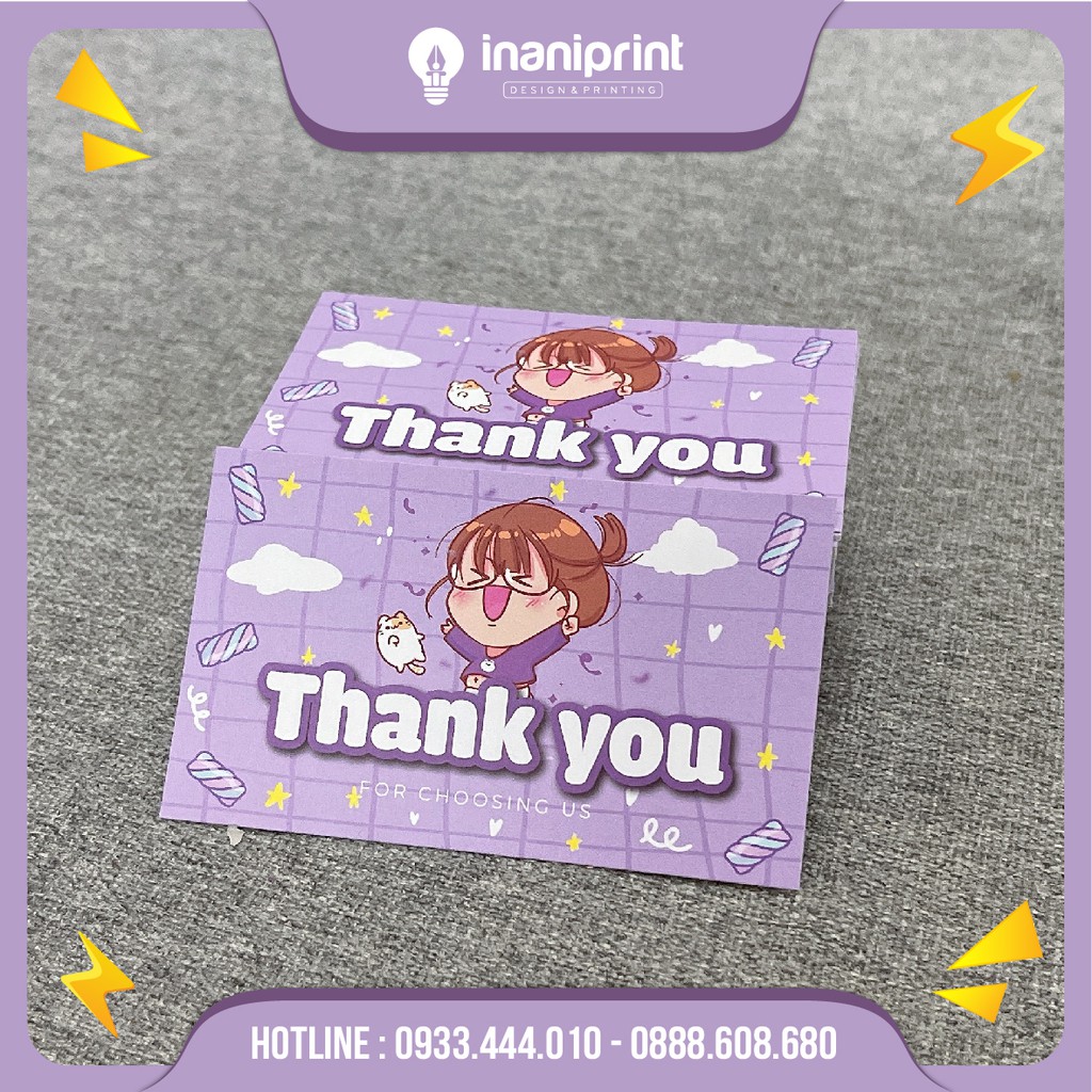 Name Card cám ơn màu tím, Phiếu cám ơn khách hàng giá rẻ - MS: 011