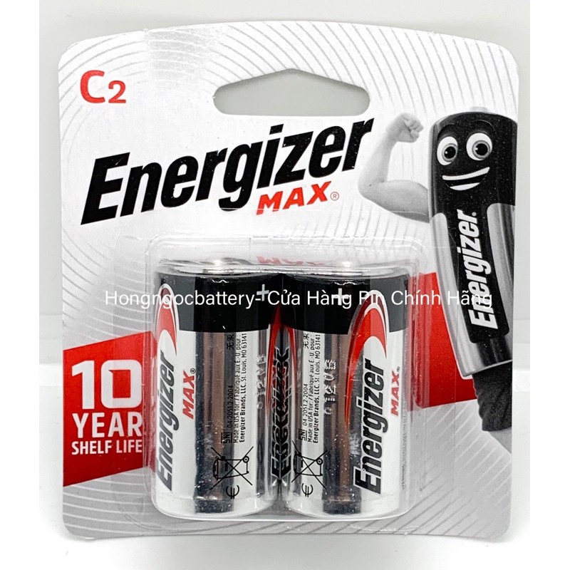 Vỉ 2 viên pin trung 1,5v energizer - hàng chính hãng
