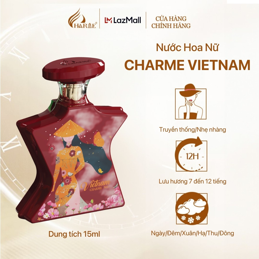 Nước Hoa Nữ CHARME N0.1 VIETNAM 15ml Hương Hoa Sen Nhẹ Nhàng Thanh Mát Tinh Tế_Nước hoa Chính Hãng