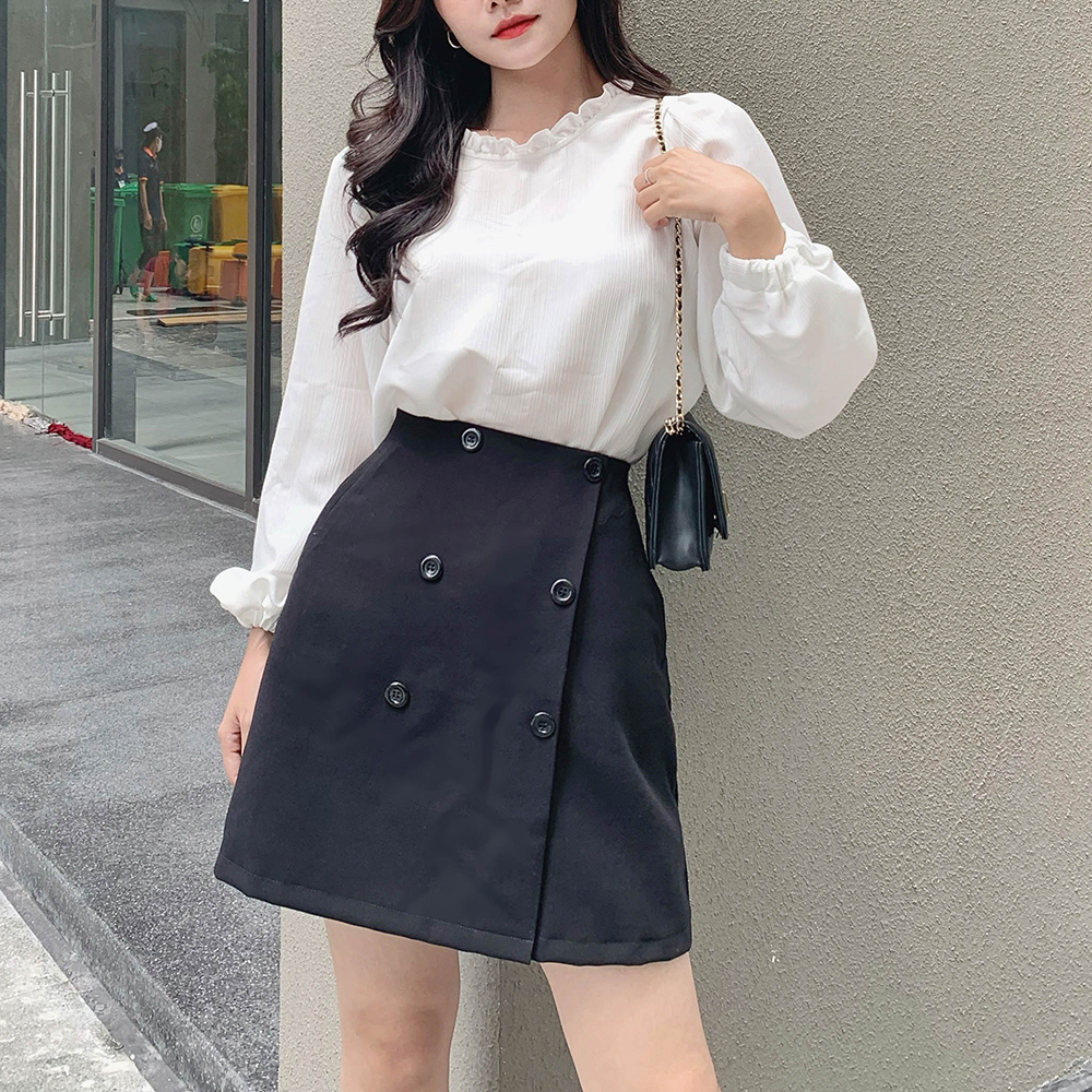 Chân váy chữ a công sở, vanessa skirt lucetfashion, chân váy đen