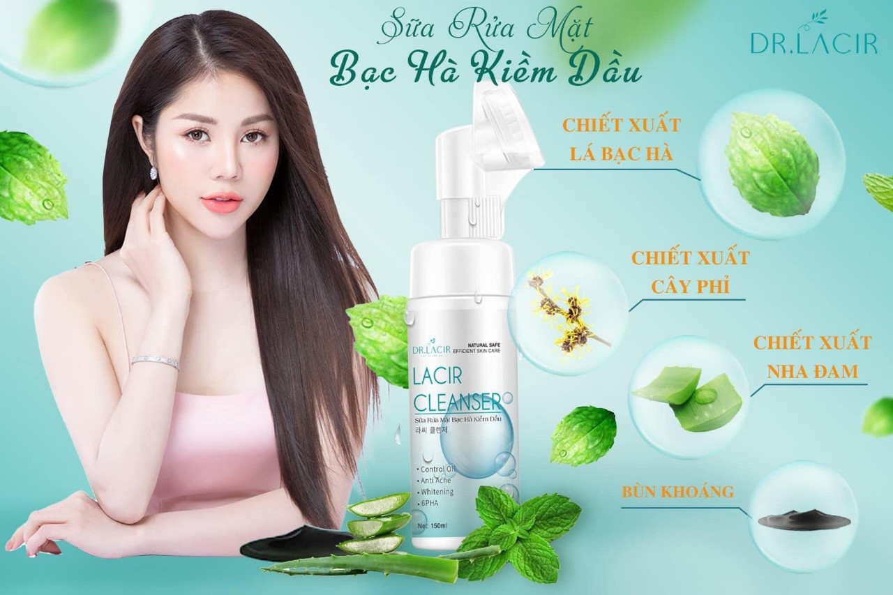 Sửa rửa mặt đầu cọ Dr Lacid chính hãng làm sạch sâu ngăn ngừa mụn