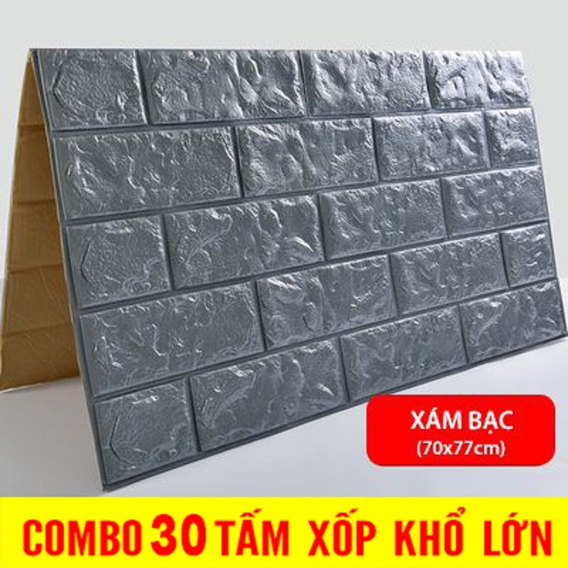 Xốp Dán Tường 3D Khổ 70x77CM Chống Ẩm Giá Rẻ