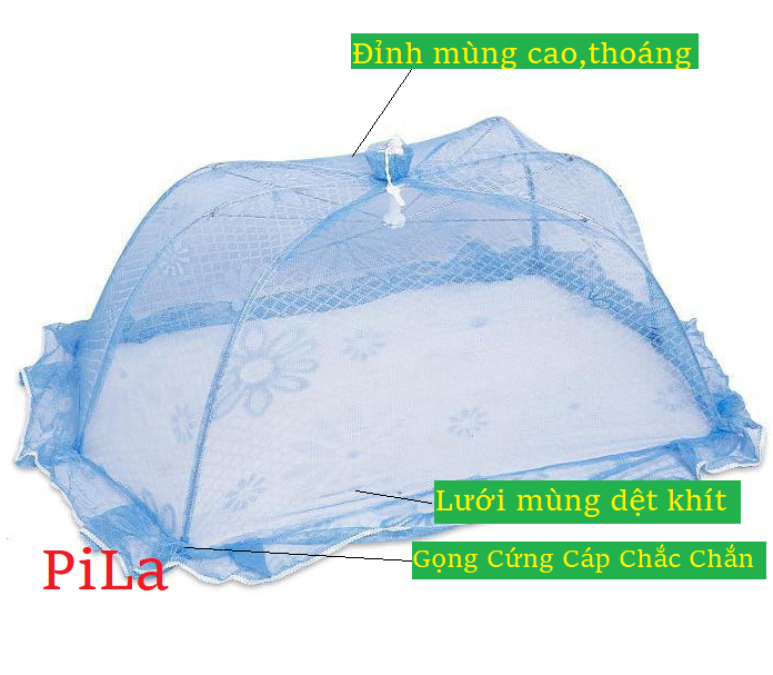 Mùng Chụp Em Bé Kiểu Nhật Đỉnh Mùng Rộng Lưới Dệt Nhỏ Nhất Chống Muỗi