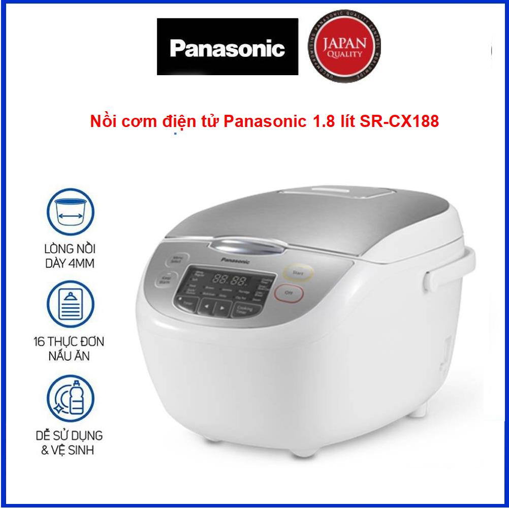 Nồi cơm điện tử Panasonic 1.8 lít SR-CX188, CHÍNH HÃNG 100%, BẢO HÀNH 12 THÁNG