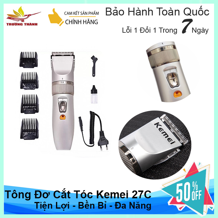 [BẢO HÀNH 1 NĂM]Tông đơ cắt tóc trẻ em,tăng đơ hớt tóc cho trẻ em và người lớn,Tông đơ Không Dây Chuyên Nghiệp Kemei KM 27C