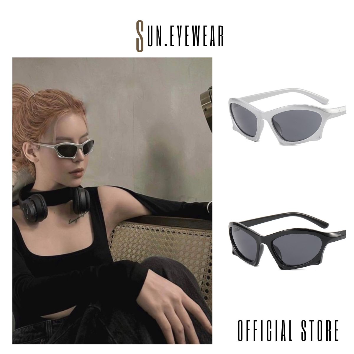 Kính râm y2k, kính mát thời trang phong cách cá tính nam nữ - Sun Eyewear