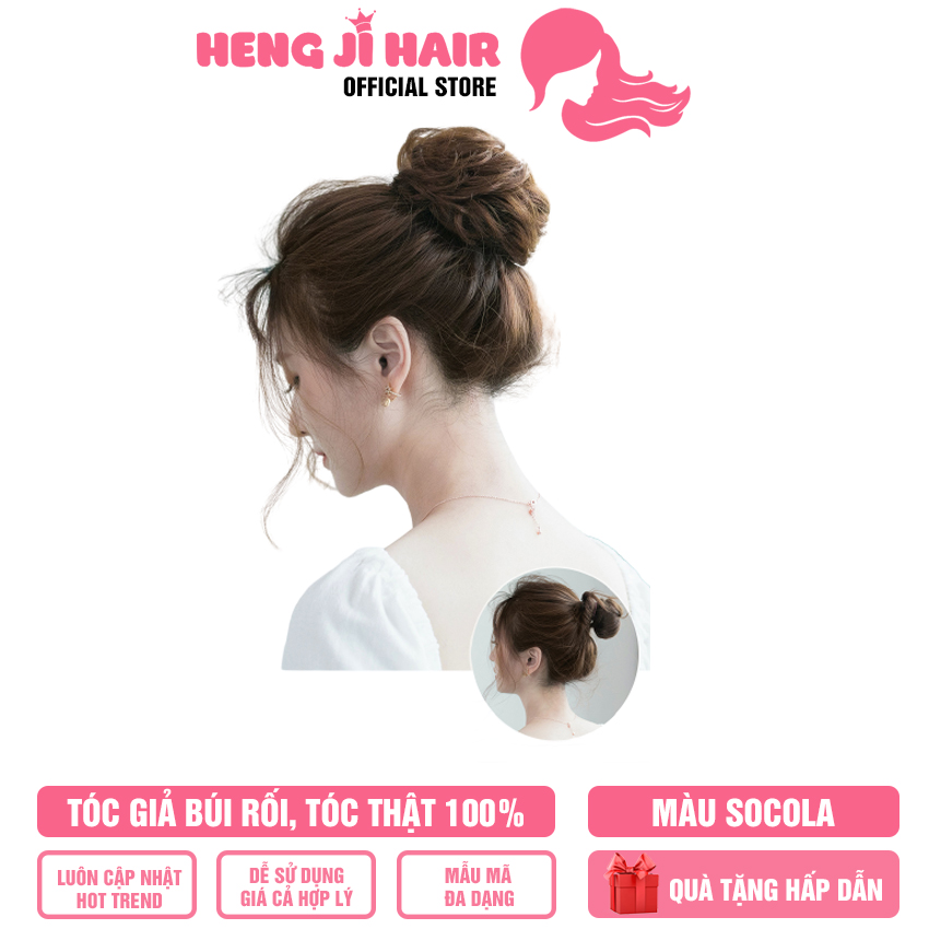 [TẶNG QUÀ 69K] Tóc Giả Nữ Búi Rối Tóc Thật 100% HH80 Chắc Chắn, Không Sợ Rơi Khi Hoạt Động Mạnh, Hàng Có Sẵn, Cam Kết Cả Về Chất Liệu Cũng Như Hình Dáng - Hengji Hair Official Store