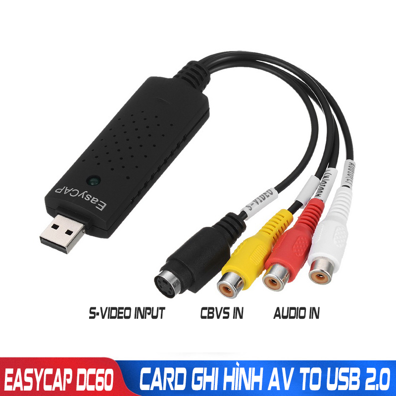 Cáp usb easycap 2.0, cáp ghi hình - ghi video, hình ảnh từ camera, tivi, máy siêu âm vào máy tính