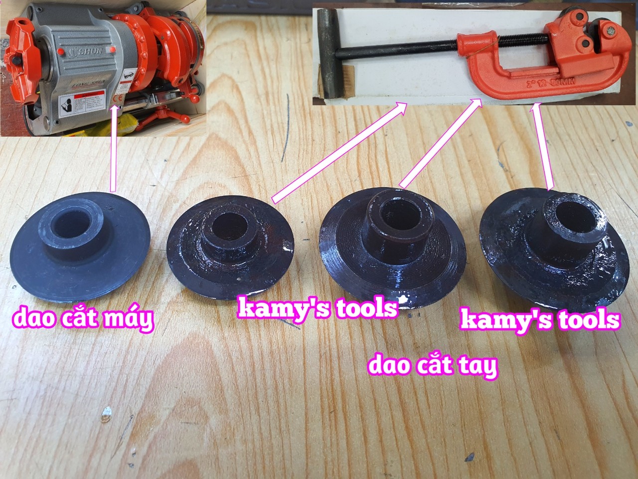 Lưỡi dao cắt của dụng cụ cắt ống bằng tay và của máy tiện ren ống kamytools