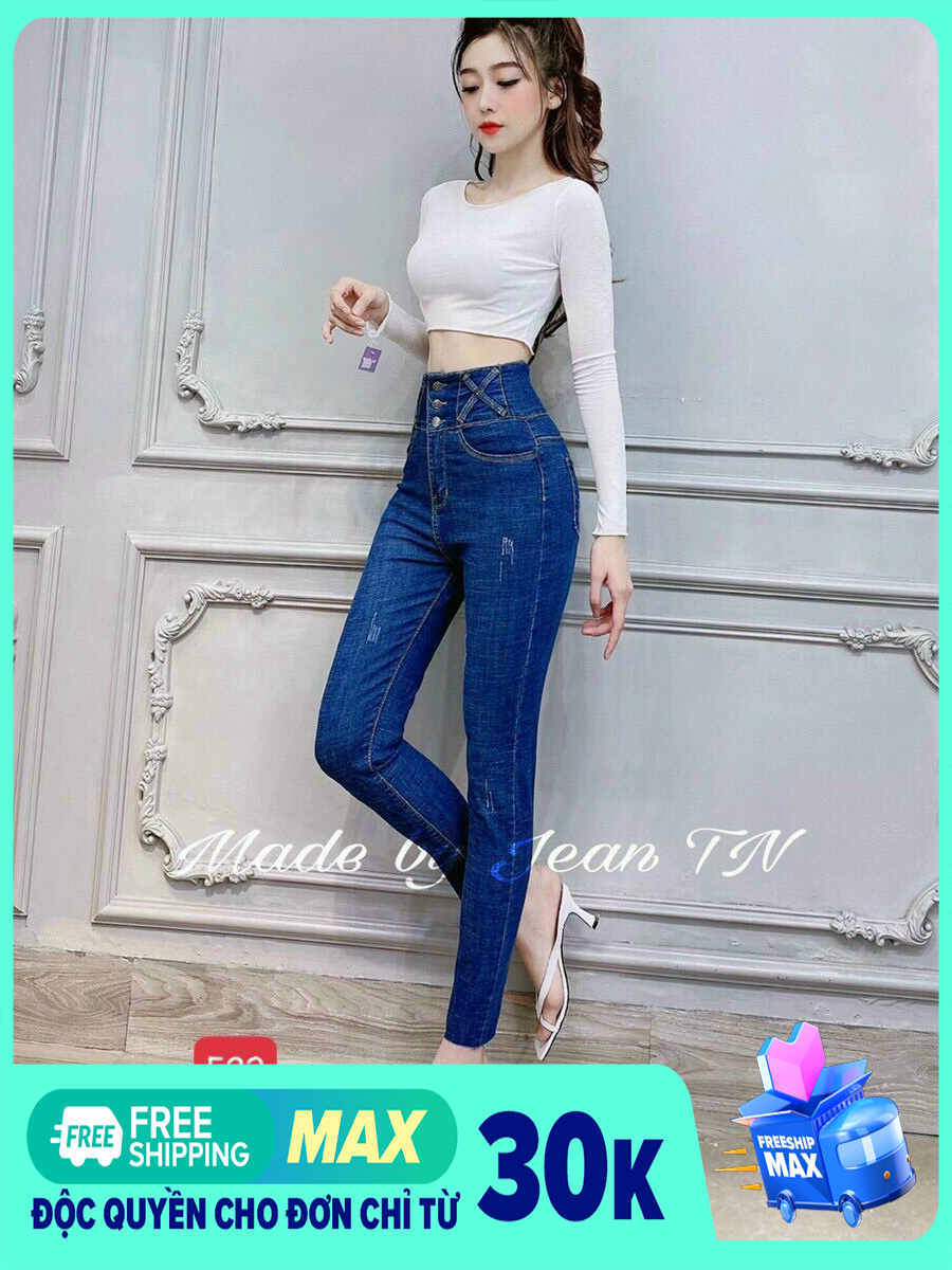 Quần jean nữ co giãn – quần jean nữ lưng cao – quần jean nữ 9 tấc – quần jean nữ thời trang cao cấp jnu05