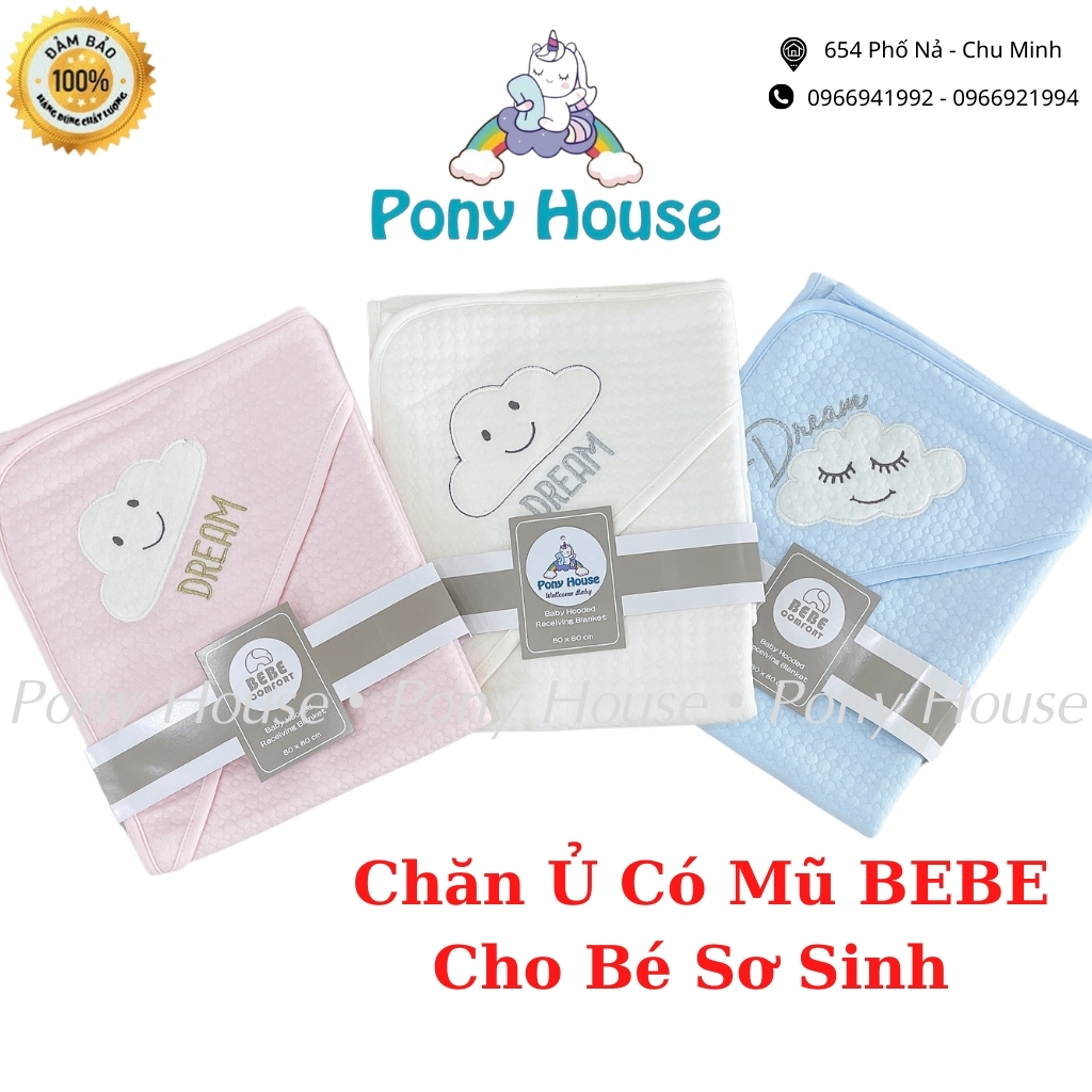 Chăn ủ choàng bebe comfort - chăn ủ úm choàng đa năng cotton trần bông có mũ cho bé sơ sinh