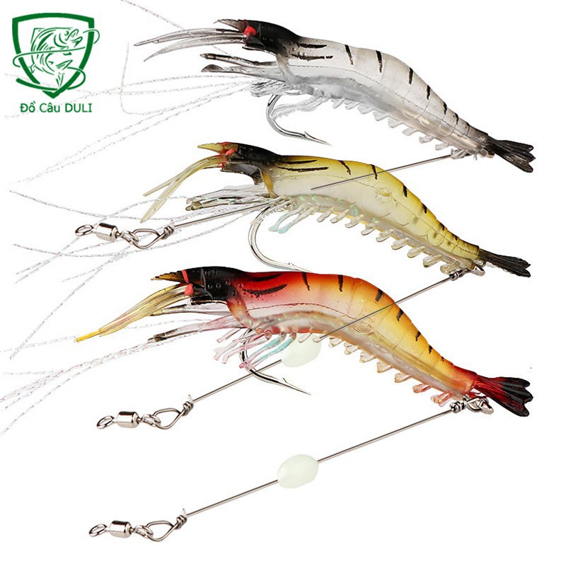 Mồi câu cá giả hình con tôm dạ quang 90mm tiện lợi MG-16  (xả hàng giảm giá và cam kết bảo hành đổi trả ạ)