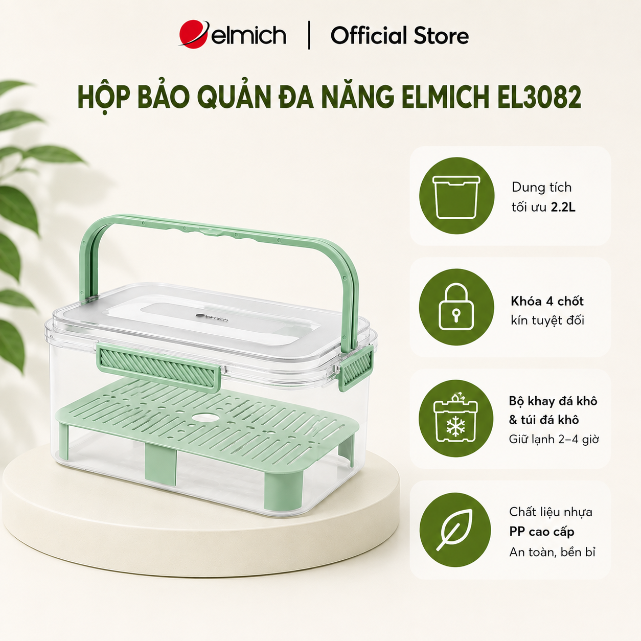 (SALE 8.8)Hộp bảo quản đa năng Elmich EL3082