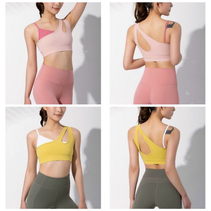 Áo bra tập gym nữ croptop kiểu áo tập phối màu hợp tập thể thao zumba yoga gym vải co giãn