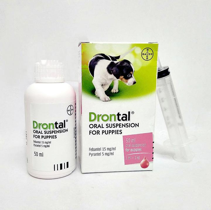 Tẩy giun Drontal 50ml Dạng nước Dành cho đàn chó con mới sinh - Cutepets