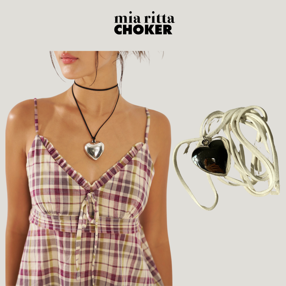 Vòng cổ choker dây cổ kèm trái tim Mia Riita PK011 - Vòng cổ hình trái tim đơn giản cá tính