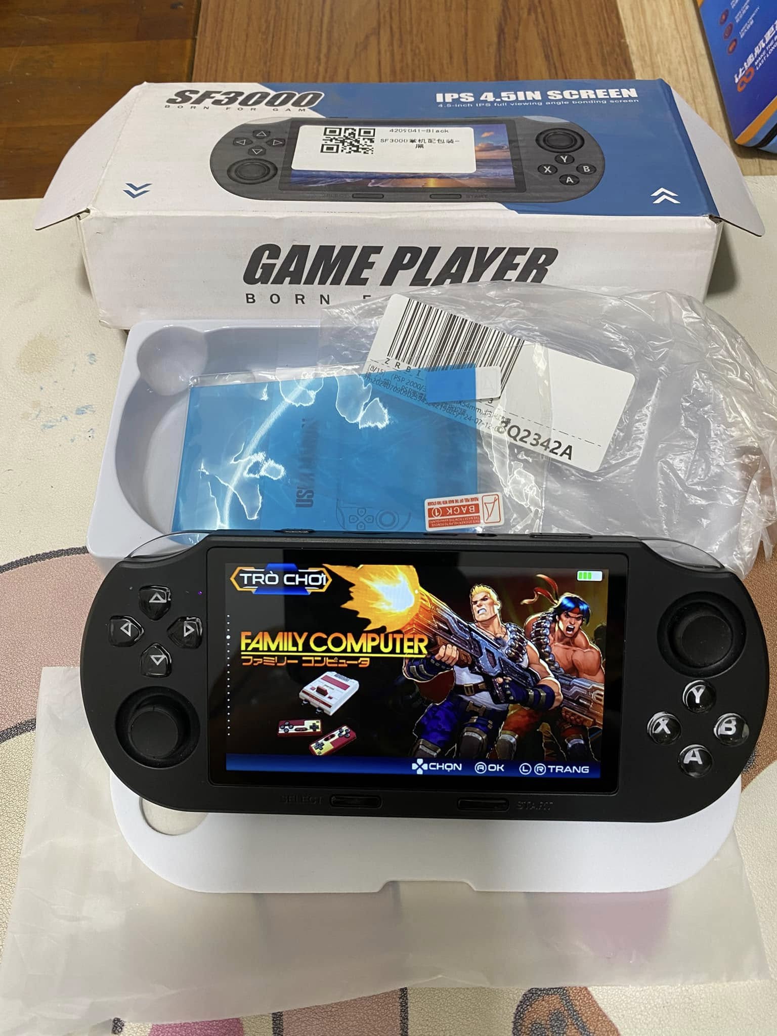 Máy chơi Game cầm tay SF3000 Màn gương HD IPS 4,5 Inch 10 hệ game PS1, GAME THÙNG, GBA ... chọn lọc (game theo yêu cầu)
