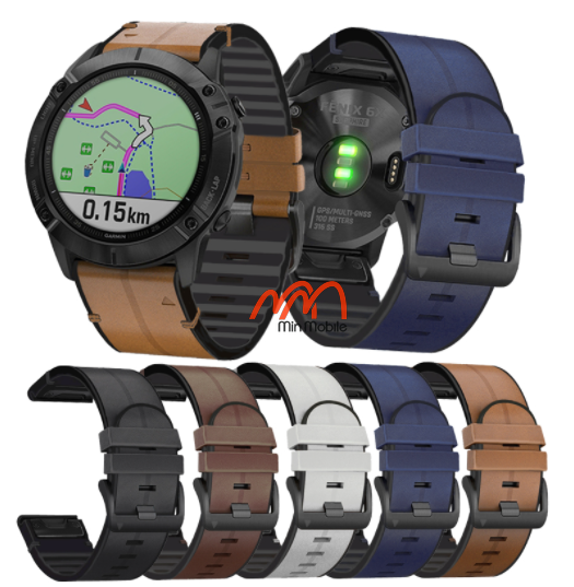 Dây da hybrid garmin fenix 5x / 5x plus