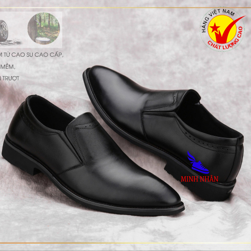 Giầy Lười Nam Da Bò giày mọi nam da bò Bảo hành 12 tháng Giày Cổ điển Da Doanh Nhân Đơn Giản Giày xỏ nam Giày Tây Giày Công Sở hàng hiệu cao cấp giá rẻ sang trọng L-2 màu đen