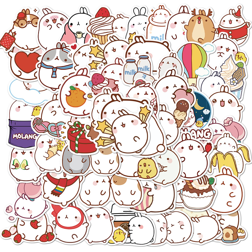 Set 50 Sticker Molang chống nước xinh xắn