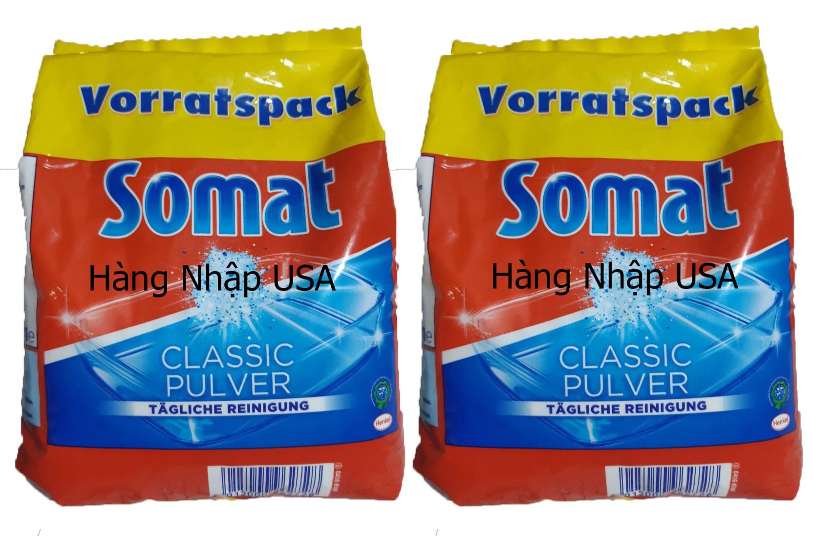 [HCM]Combo 2 bịch bột Rửa Ly - Bát Somat 960gx2 dành cho máy rửa chén bát - Đức