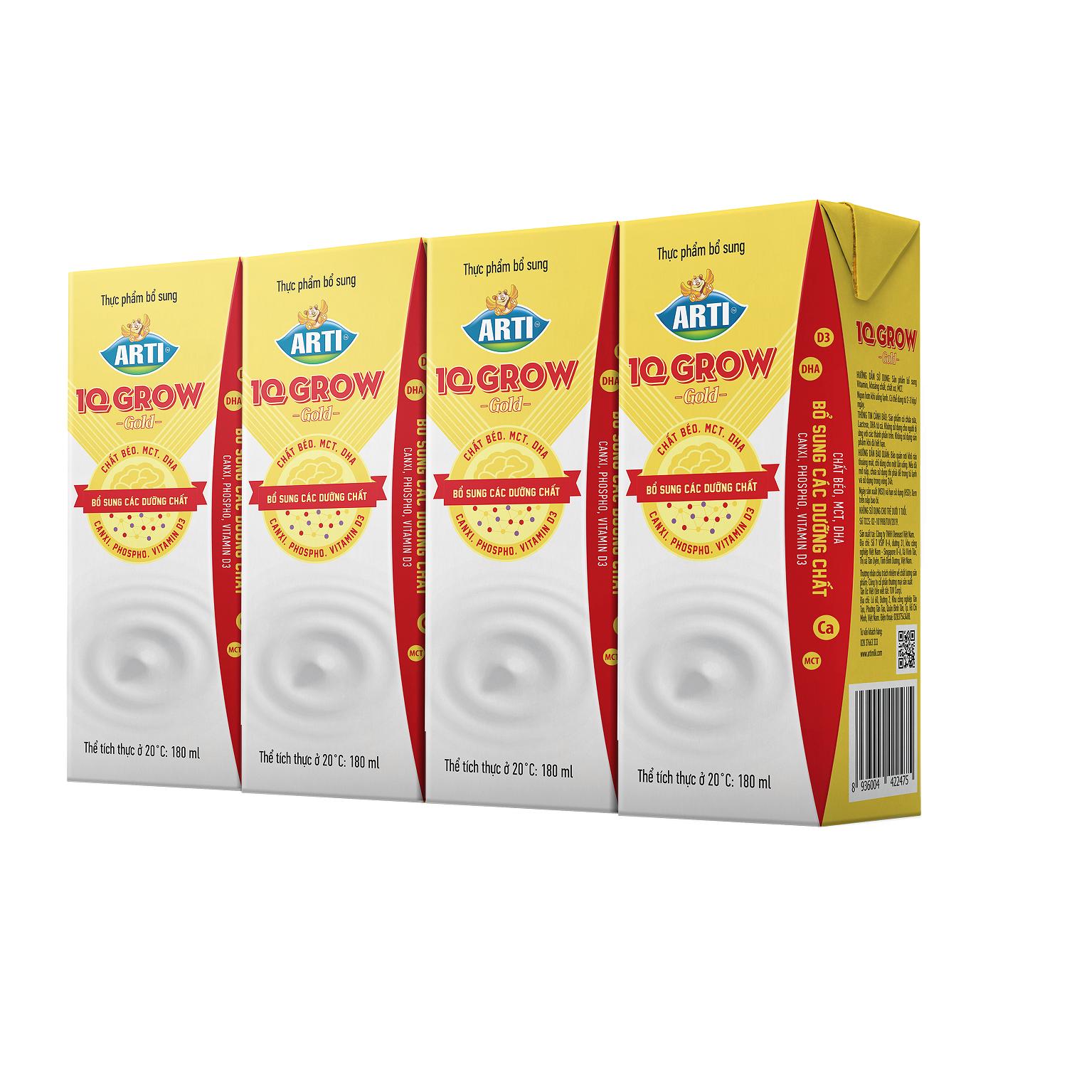 Arti iq grow gold - sữa dinh dưỡng pha sẵn 48 hộp/180ml