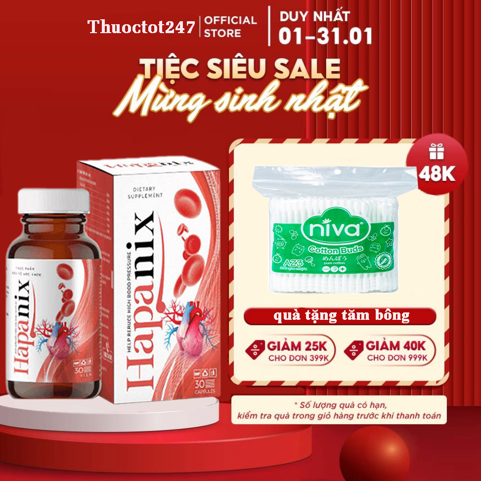 ✅ [CHÍNH HÃNG] HAPANIX 👍[Freeship] ❤️- VIÊN UỐNG HỖ TRỢ ỔN ĐỊNH SỨC KHỎE HUYẾT ÁP TIM MẠCHGIẢM MỠ MÁU ỔN ĐỊNH ĐƯỜNG HUYẾT AN TOÀN
