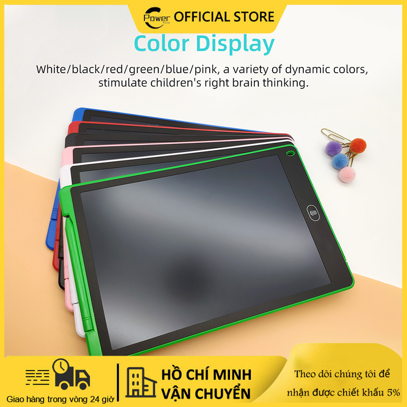 Bảng viết tự xóa 12 inch đa sắc bảng vẽ tự xóa thông minh bảng lcd tự xóa 12 inch cho bé tập viết tập vẽ