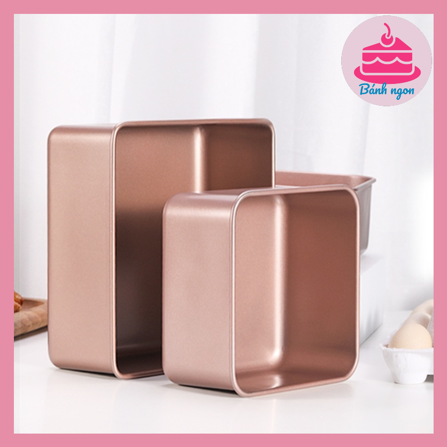 KHAY NƯỚNG CHỐNG DÍNH/KHUÔN NƯỚNG HÌNH VUÔNG MẦU VÀNG ĐỒNG CAO CẤP 6INCH-7INCH-8INCH-9INCH