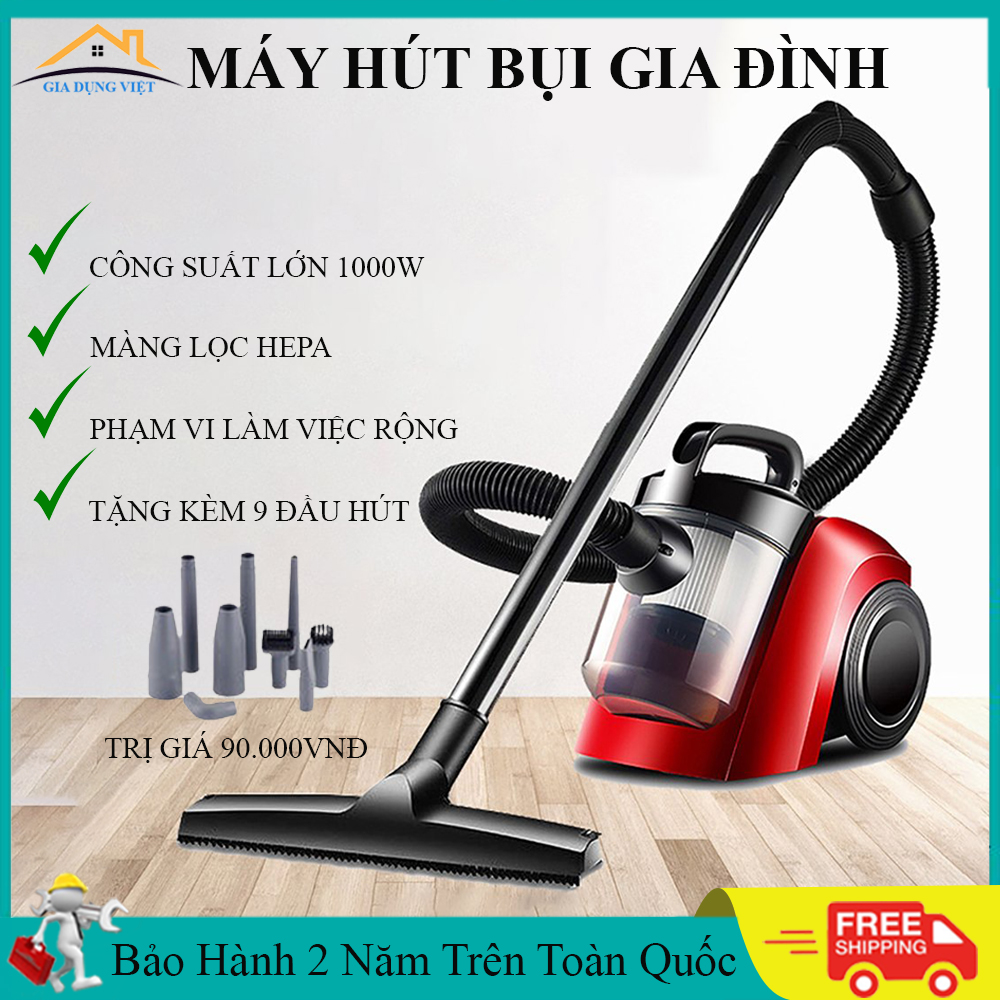 Máy hút bụi gia đình, lực hút công suất lớn phạm vi làm việc rộng máy được trang bị nhiều đầu hút công nghệ mới . Bảo hành 2 năm, 7 ngày lỗi đổi mới .
