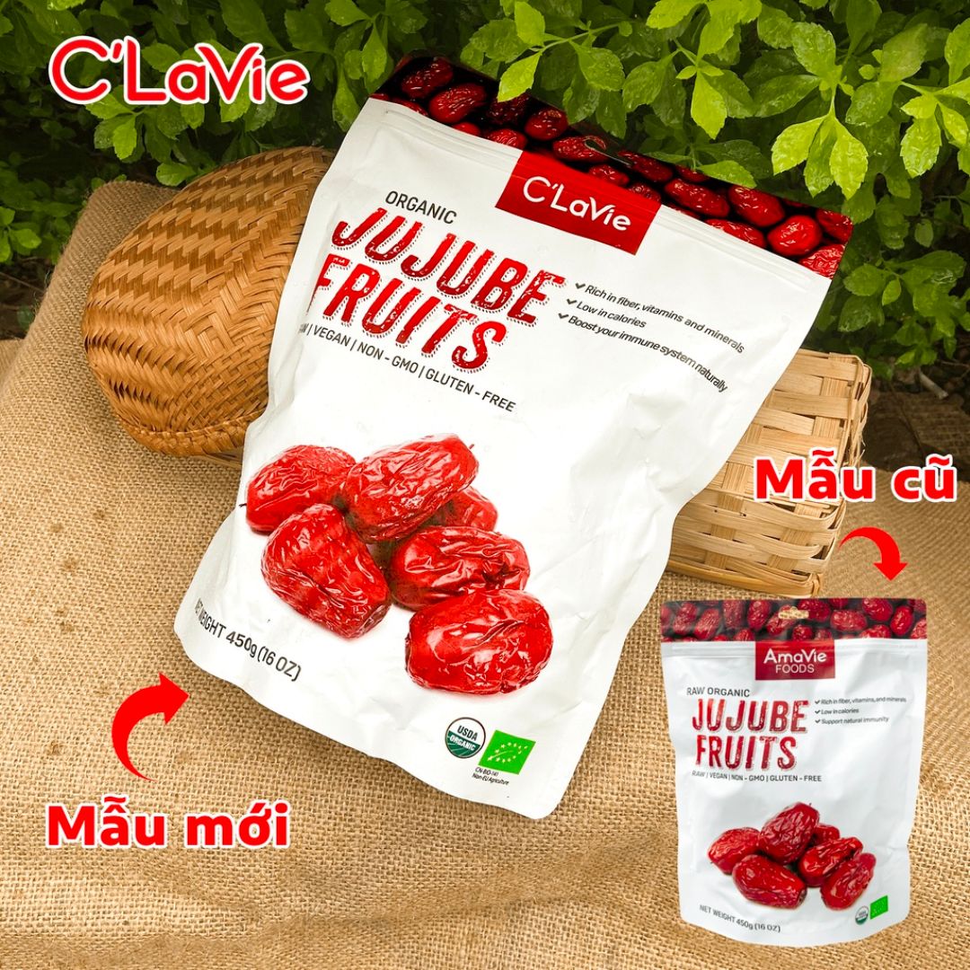 Táo Đỏ Hữu Cơ AmaVie Foods Organic Jujube C lavie 450g - Táo Đỏ Khô