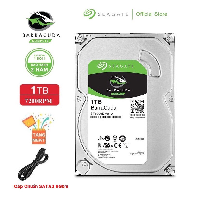 Ổ cứng hdd 1tb seagate barracuda 3.5 inch sata3 6gb/s