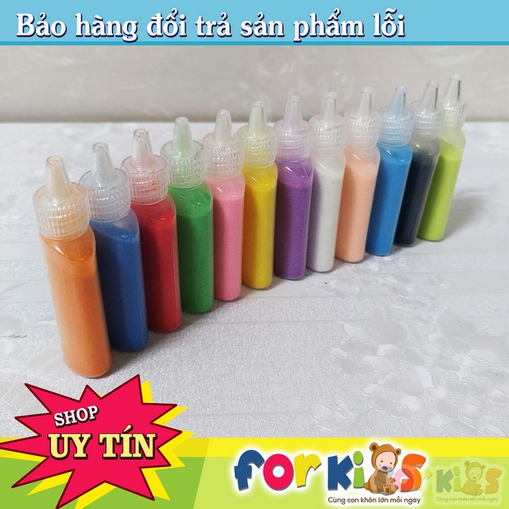 Cát Màu Bộ 12 Lọ Màu Cát Tô Tranh Cát Cho Bé