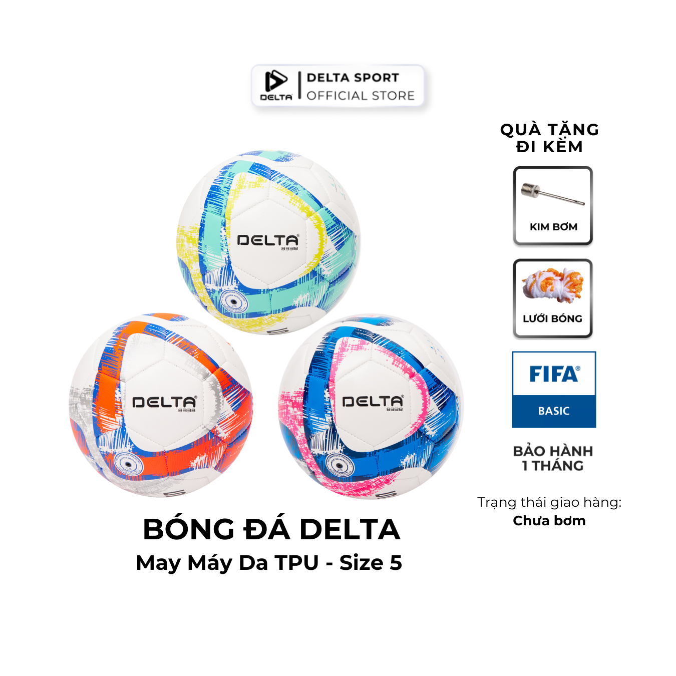 Bóng Đá DELTA 5M Size 5 Chất Liệu Da TPU Chơi Trên Sân Cỏ Nhân Tạo Sử Dụng Cho 12 Tuổi Trở Lên