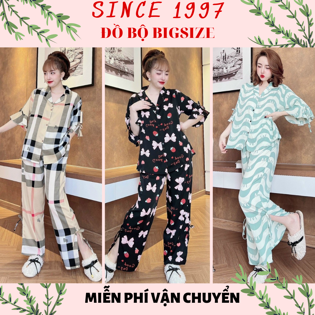 Đồ bộ bigsize Mango Cao Cấp 50-95kg Dài Tiểu Thư Xẻ Tà, Since1997 Đồ ngủ bigsize Pijama bigsize