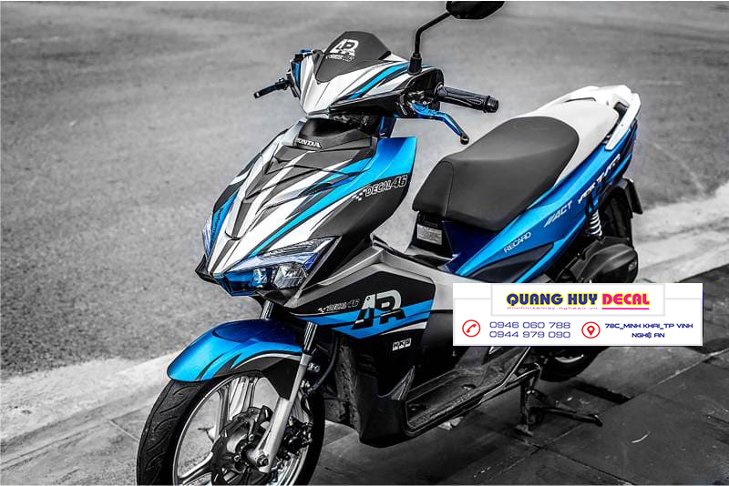 Tem trùm Air Blade xanh dương đen xám - Độ dán team trùm decal xe máy Air Blade xanh dương đen xám - Team trùm decal xe máy Air Blade rẻ đẹp và chất