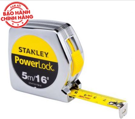 Thước cuộn thép STHT33158-8 Powerlock Stanley 16'/ 5m Plastic Case - 19mm - HÀNG CHÍNH HÃNG