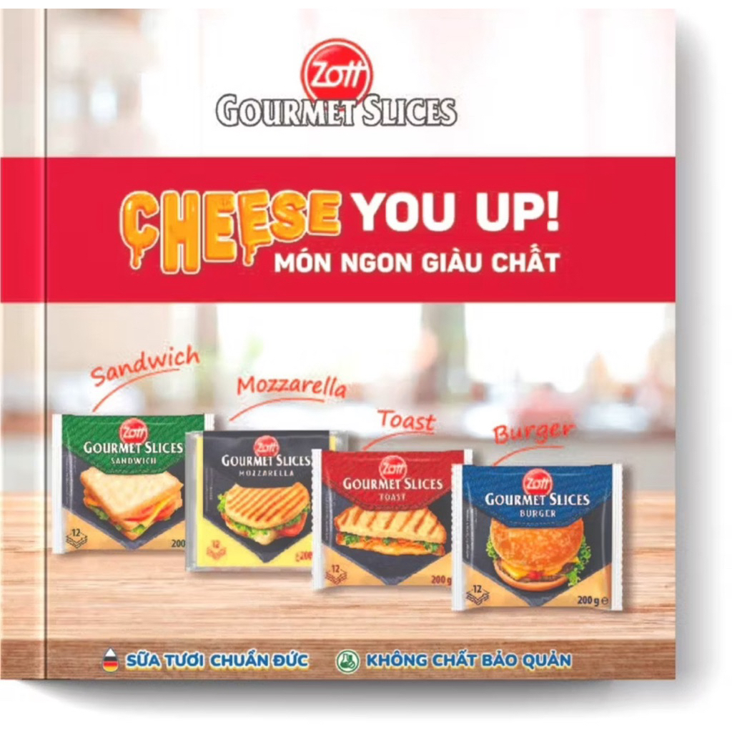 PHÔ MAI LÁT ZOTT GOURMET SLICES – NHẬP KHẨU NGUYÊN HỘP TỪ ĐỨC ( Túi 200g )